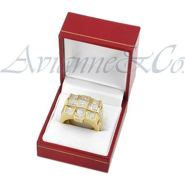 14K Solid Yellow Gold Mens Diamond Ring 3.87 Ctw